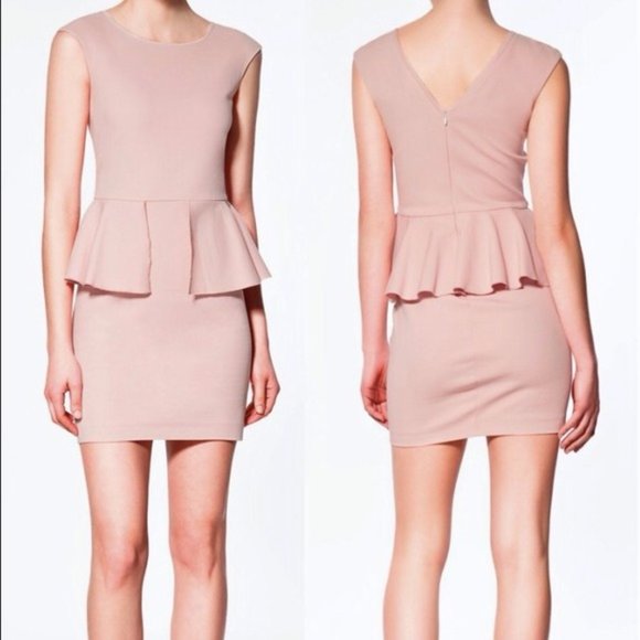 Zara Light Pink Peplum Dress - Picture 5 of 5